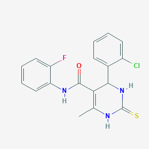 4-(2-chlorophenyl)-N-(2-fluorophenyl)-6-methyl-2-sulfanylidene-3,4-dihydro-1H-pyrimidine-5-carboxamide