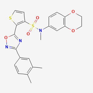 N-(2,3-dihydro-1,4-benzodioxin-6-yl)-2-[3-(3,4-dimethylphenyl)-1,2,4-oxadiazol-5-yl]-N-methylthiophene-3-sulfonamide