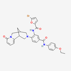 molecular formula C31H29BrN4O5 B2401224 5-bromo-N-(5-((4-ethoxyphenyl)carbamoyl)-2-(8-oxo-5,6-dihydro-1H-1,5-methanopyrido[1,2-a][1,5]diazocin-3(2H,4H,8H)-yl)phenyl)furan-2-carboxamide CAS No. 441047-38-7