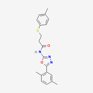 molecular formula C20H21N3O2S B2401247 N-(5-(2,5-二甲苯基)-1,3,4-恶二唑-2-基)-3-(对甲苯硫基)丙酰胺 CAS No. 896018-30-7