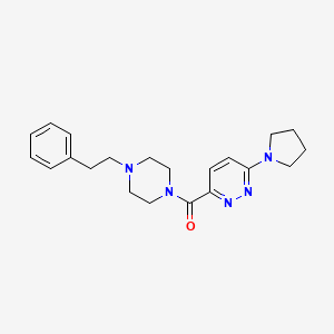 molecular formula C21H27N5O B2401248 (4-Phenethylpiperazin-1-yl)(6-(pyrrolidin-1-yl)pyridazin-3-yl)methanone CAS No. 1421585-57-0