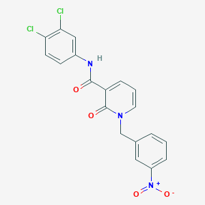 molecular formula C19H13Cl2N3O4 B2401250 N-(3,4-二氯苯基)-1-(3-硝基苄基)-2-氧代-1,2-二氢吡啶-3-甲酰胺 CAS No. 942008-52-8