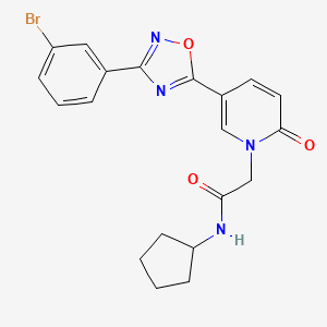 molecular formula C20H19BrN4O3 B2401258 2-(5-(3-(3-溴苯基)-1,2,4-噁二唑-5-基)-2-氧代吡啶-1(2H)-基)-N-环戊基乙酰胺 CAS No. 1326890-65-6