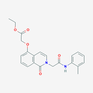 molecular formula C22H22N2O5 B2401259 Ethyl 2-[2-[2-(2-methylanilino)-2-oxoethyl]-1-oxoisoquinolin-5-yl]oxyacetate CAS No. 868223-83-0