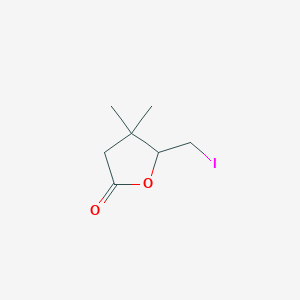 molecular formula C7H11IO2 B2401265 5-(ヨードメチル)-4,4-ジメチルオキソラン-2-オン CAS No. 65371-41-7