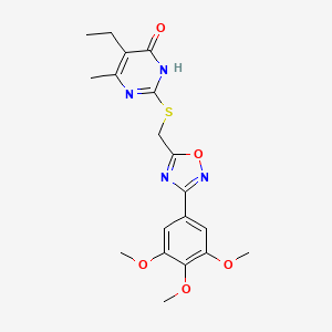 5-ethyl-6-methyl-2-(((3-(3,4,5-trimethoxyphenyl)-1,2,4-oxadiazol-5-yl)methyl)thio)pyrimidin-4(3H)-one