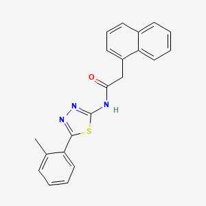 molecular formula C21H17N3OS B2401276 2-(naphthalen-1-yl)-N-(5-(o-tolyl)-1,3,4-thiadiazol-2-yl)acetamide CAS No. 392243-47-9