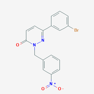 molecular formula C17H12BrN3O3 B2401281 6-(3-Bromophenyl)-2-[(3-nitrophenyl)methyl]pyridazin-3-one CAS No. 899752-88-6