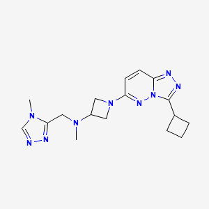 molecular formula C17H23N9 B2401292 1-{3-cyclobutyl-[1,2,4]triazolo[4,3-b]pyridazin-6-yl}-N-methyl-N-[(4-methyl-4H-1,2,4-triazol-3-yl)methyl]azetidin-3-amine CAS No. 2201702-45-4