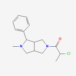 molecular formula C16H21ClN2O B2401293 2-Chloro-1-(2-methyl-3-phenyl-1,3,3a,4,6,6a-hexahydropyrrolo[3,4-c]pyrrol-5-yl)propan-1-one CAS No. 2411249-78-8