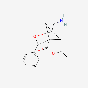 molecular formula C15H19NO3 B2401295 Ethyl 1-(aminomethyl)-3-phenyl-2-oxabicyclo[2.1.1]hexane-4-carboxylate CAS No. 2228470-51-5
