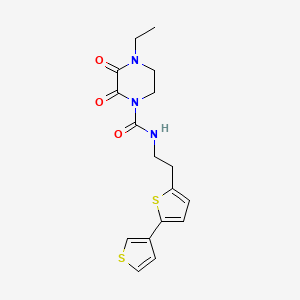 molecular formula C17H19N3O3S2 B2401309 N-(2-{[2,3'-bithiophene]-5-yl}ethyl)-4-ethyl-2,3-dioxopiperazine-1-carboxamide CAS No. 2097933-38-3