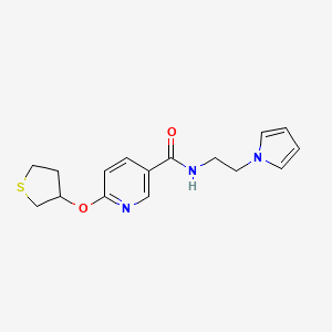 molecular formula C16H19N3O2S B2401316 N-(2-(1H-吡咯-1-基)乙基)-6-((四氢噻吩-3-基)氧基)烟酰胺 CAS No. 2034237-97-1