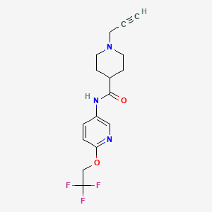 molecular formula C16H18F3N3O2 B2401324 1-(prop-2-yn-1-yl)-N-[6-(2,2,2-trifluoroethoxy)pyridin-3-yl]piperidine-4-carboxamide CAS No. 1280862-81-8