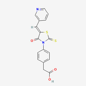 molecular formula C17H12N2O3S2 B2401332 (Z)-2-(4-(4-氧代-5-(吡啶-3-亚甲基)-2-硫代噻唑烷-3-基)苯基)乙酸 CAS No. 868141-60-0