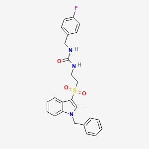 1-(2-((1-benzyl-2-methyl-1H-indol-3-yl)sulfonyl)ethyl)-3-(4-fluorobenzyl)urea