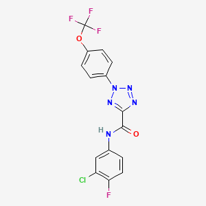 molecular formula C15H8ClF4N5O2 B2401349 N-(3-chloro-4-fluorophenyl)-2-(4-(trifluoromethoxy)phenyl)-2H-tetrazole-5-carboxamide CAS No. 1396782-54-9