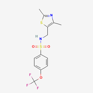 molecular formula C13H13F3N2O3S2 B2401352 N-((2,4-dimethylthiazol-5-yl)methyl)-4-(trifluoromethoxy)benzenesulfonamide CAS No. 1396867-75-6