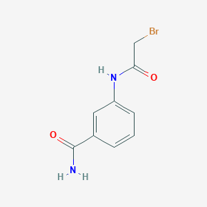 molecular formula C9H9BrN2O2 B2401353 3-[(2-Bromoacetyl)amino]benzamide CAS No. 140215-77-6