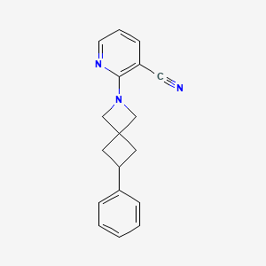 molecular formula C18H17N3 B2401354 2-(6-Phenyl-2-azaspiro[3.3]heptan-2-yl)pyridine-3-carbonitrile CAS No. 2379978-69-3
