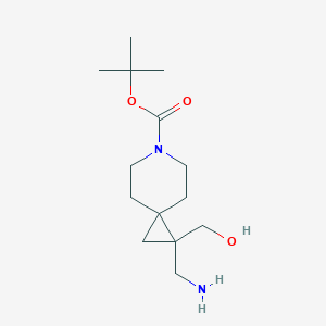 molecular formula C14H26N2O3 B2401356 叔丁基 2-(氨甲基)-2-(羟甲基)-6-氮杂螺[2.5]辛烷-6-羧酸酯 CAS No. 1780496-92-5