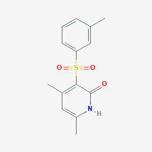 molecular formula C14H15NO3S B2401361 4,6-dimethyl-3-[(3-methylphenyl)sulfonyl]-2(1H)-pyridinone CAS No. 321431-54-3