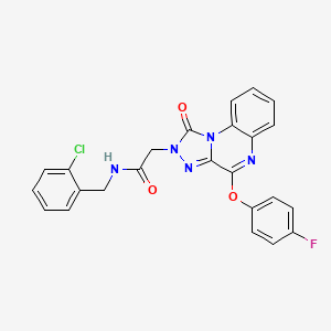 molecular formula C24H17ClFN5O3 B2401384 N-(2-chlorobenzyl)-2-(4-(4-fluorophenoxy)-1-oxo-[1,2,4]triazolo[4,3-a]quinoxalin-2(1H)-yl)acetamide CAS No. 1357821-59-0