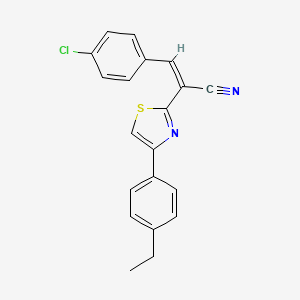 (Z)-3-(4-chlorophenyl)-2-(4-(4-ethylphenyl)thiazol-2-yl)acrylonitrile