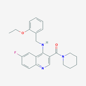(4-((2-Ethoxybenzyl)amino)-6-fluoroquinolin-3-yl)(piperidin-1-yl)methanone