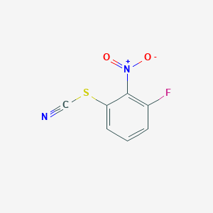 molecular formula C7H3FN2O2S B2401392 3-Fluoro-2-nitrophenylthiocyanate CAS No. 2149598-77-4