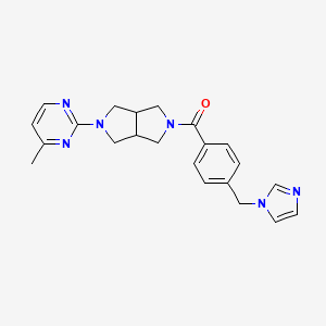 molecular formula C22H24N6O B2401395 [4-(Imidazol-1-ylmethyl)phenyl]-[2-(4-methylpyrimidin-2-yl)-1,3,3a,4,6,6a-hexahydropyrrolo[3,4-c]pyrrol-5-yl]methanone CAS No. 2415633-43-9