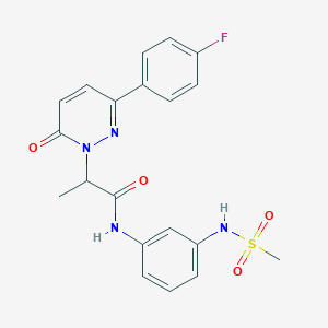 molecular formula C20H19FN4O4S B2401397 2-(3-(4-fluorophenyl)-6-oxopyridazin-1(6H)-yl)-N-(3-(methylsulfonamido)phenyl)propanamide CAS No. 1235093-25-0