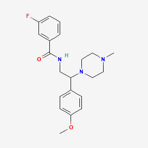 3-fluoro-N-[2-(4-methoxyphenyl)-2-(4-methylpiperazin-1-yl)ethyl]benzamide