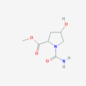 molecular formula C7H12N2O4 B2401401 Methyl 1-(aminocarbonyl)-4-hydroxy-2-pyrrolidinecarboxylate CAS No. 321391-94-0