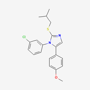molecular formula C20H21ClN2OS B2401407 1-(3-chlorophenyl)-2-(isobutylthio)-5-(4-methoxyphenyl)-1H-imidazole CAS No. 1207036-43-8
