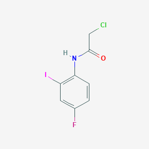 molecular formula C8H6ClFINO B2401408 2-Cloro-N-(4-fluoro-2-yodofenil)acetamida CAS No. 1257262-44-4