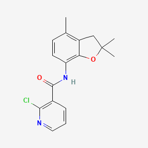 molecular formula C17H17ClN2O2 B2401411 2-氯-N-(2,2,4-三甲基-2,3-二氢-1-苯并呋喃-7-基)烟酰胺 CAS No. 866153-44-8