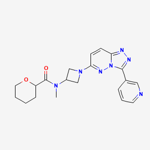 N-Methyl-N-[1-(3-pyridin-3-yl-[1,2,4]triazolo[4,3-b]pyridazin-6-yl)azetidin-3-yl]oxane-2-carboxamide