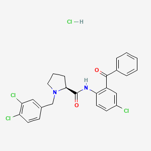 molecular formula C25H22Cl4N2O2 B2401416 (2S)-N-(2-苯甲酰基-4-氯苯基)-1-[(3,4-二氯苯基)甲基]吡咯烷-2-甲酰胺盐酸盐 CAS No. 2092917-42-3