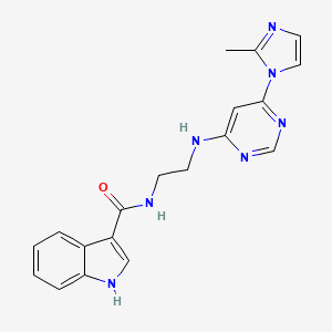 molecular formula C19H19N7O B2401418 N-(2-((6-(2-methyl-1H-imidazol-1-yl)pyrimidin-4-yl)amino)ethyl)-1H-indole-3-carboxamide CAS No. 1203139-12-1