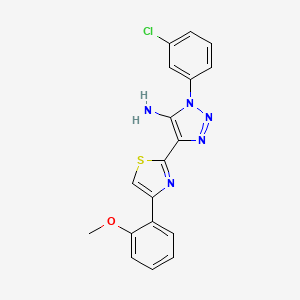 molecular formula C18H14ClN5OS B2401421 1-(3-chlorophenyl)-4-(4-(2-methoxyphenyl)thiazol-2-yl)-1H-1,2,3-triazol-5-amine CAS No. 1111406-44-0