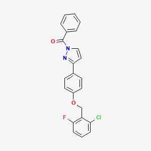 molecular formula C23H16ClFN2O2 B2401429 (3-{4-[(2-chloro-6-fluorobenzyl)oxy]phényl}-1H-pyrazol-1-yl)(phényl)méthanone CAS No. 477711-03-8