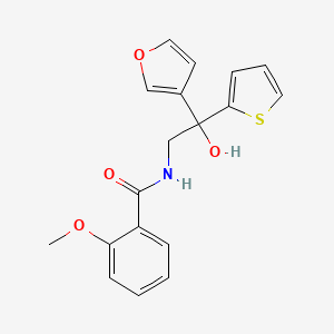 molecular formula C18H17NO4S B2401433 N-(2-(呋喃-3-基)-2-羟基-2-(噻吩-2-基)乙基)-2-甲氧基苯甲酰胺 CAS No. 2034634-03-0