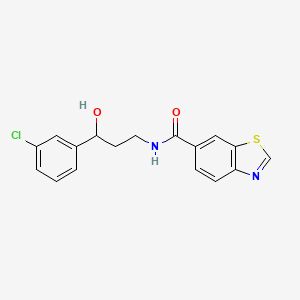 molecular formula C17H15ClN2O2S B2401441 N-(3-(3-chlorophenyl)-3-hydroxypropyl)benzo[d]thiazole-6-carboxamide CAS No. 2034354-59-9