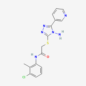 molecular formula C16H15ClN6OS B2401446 2-{[4-amino-5-(pyridin-3-yl)-4H-1,2,4-triazol-3-yl]sulfanyl}-N-(3-chloro-2-methylphenyl)acetamide CAS No. 880802-16-4