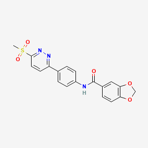 N-(4-(6-(methylsulfonyl)pyridazin-3-yl)phenyl)benzo[d][1,3]dioxole-5-carboxamide