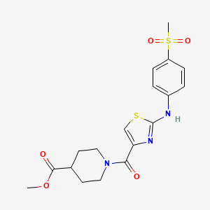 Methyl 1-(2-((4-(methylsulfonyl)phenyl)amino)thiazole-4-carbonyl)piperidine-4-carboxylate