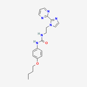 molecular formula C20H24N6O2 B2401450 1-(4-butoxyphenyl)-3-(2-(2-(pyrimidin-2-yl)-1H-imidazol-1-yl)ethyl)urea CAS No. 1797237-52-5