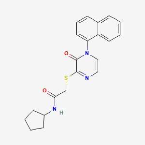 N-cyclopentyl-2-((4-(naphthalen-1-yl)-3-oxo-3,4-dihydropyrazin-2-yl)thio)acetamide