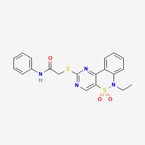 molecular formula C20H18N4O3S2 B2401459 2-[(6-乙基-5,5-二氧化-6H-嘧啶并[5,4-c][2,1]苯并噻津-2-基)硫代]-N-苯乙酰胺 CAS No. 950470-60-7